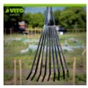 Balai de jardin à gazon 8 dents 13Cm Manche bois Inox et Fer forgés à la main VITO