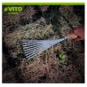 Balai de jardin à gazon 8 dents 13Cm Manche bois Inox et Fer forgés à la main VITO