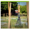 Balai de jardin à gazon 8 dents 13Cm Manche bois Inox et Fer forgés à la main VITO
