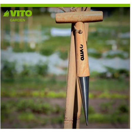 Plantoir à bulbes manche en T Outil de jardin Manche bois Inox Haute qualité VITO