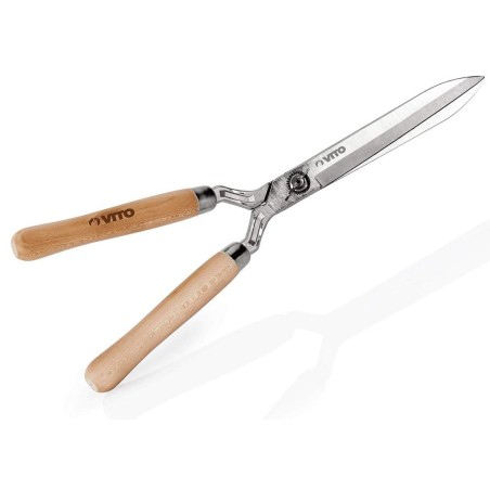 Cisaille de jardin Taille haies 51cm Manche bois Inox Lame 18 cm Fer forgé à la main VITO