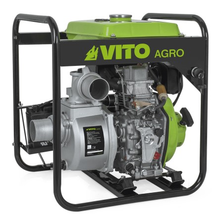 Motopompe 5CV Moteur Diesel 4T 246cm3 Pompe à eau Raccord 3"/80 mm Autonomie 11h VITO