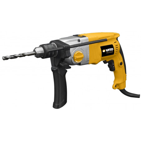 Perceuse à percussion 1050W Mandrin 13mm Perceuse-visseuse Corps acier Mallette VITO
