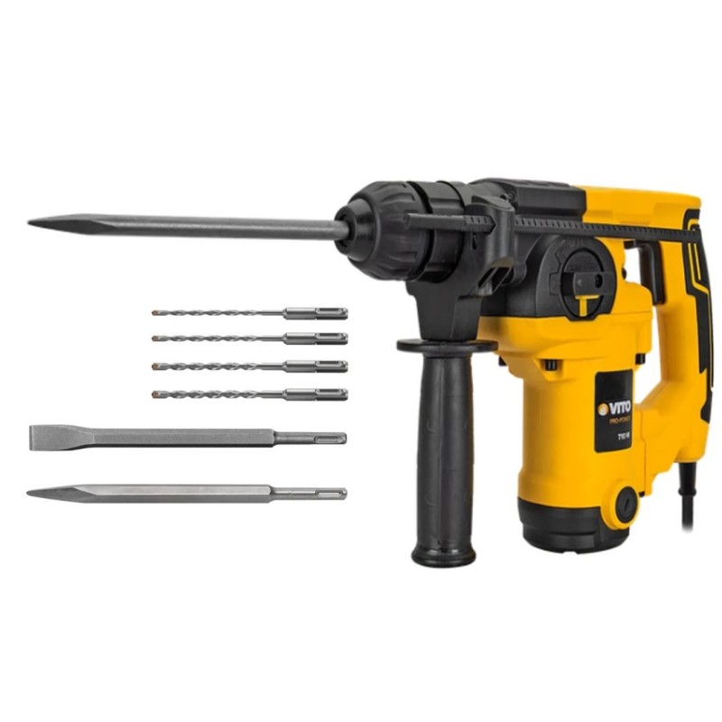 Marteau Perforateur Démolisseur 710W 2.6 Joules SDS PLUS Mallette accessoires VITO