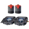 Réchaud gaz 2 feux 4600W pliable + 2 Cartouches de gaz KEMPER