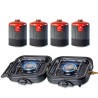 Réchaud gaz 2 feux 4600W pliable + 4 Cartouches de gaz KEMPER