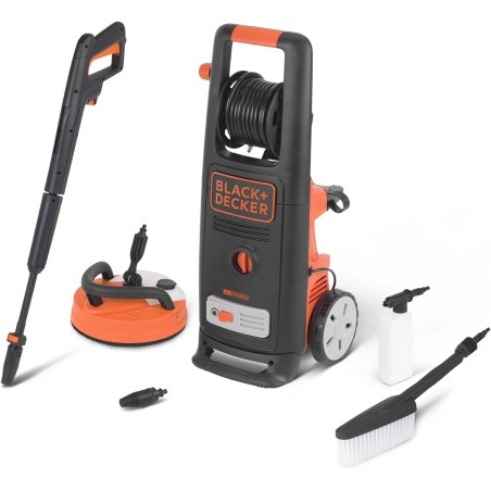 Nettoyeur Haute Pression 2200W 150 Bar 440 L/h Patio cleaner et brosse fixe Nettoyage Terrasse Vélo Auto BLACK+DECKER