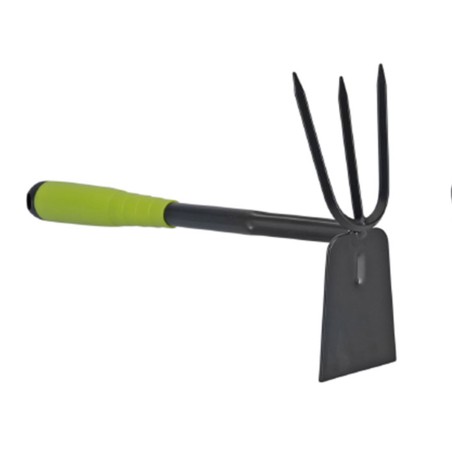 Kit 3 outils de jardin Acier renforcé Manche plastique Serfouette Transplantoir Rateau ITOOLS