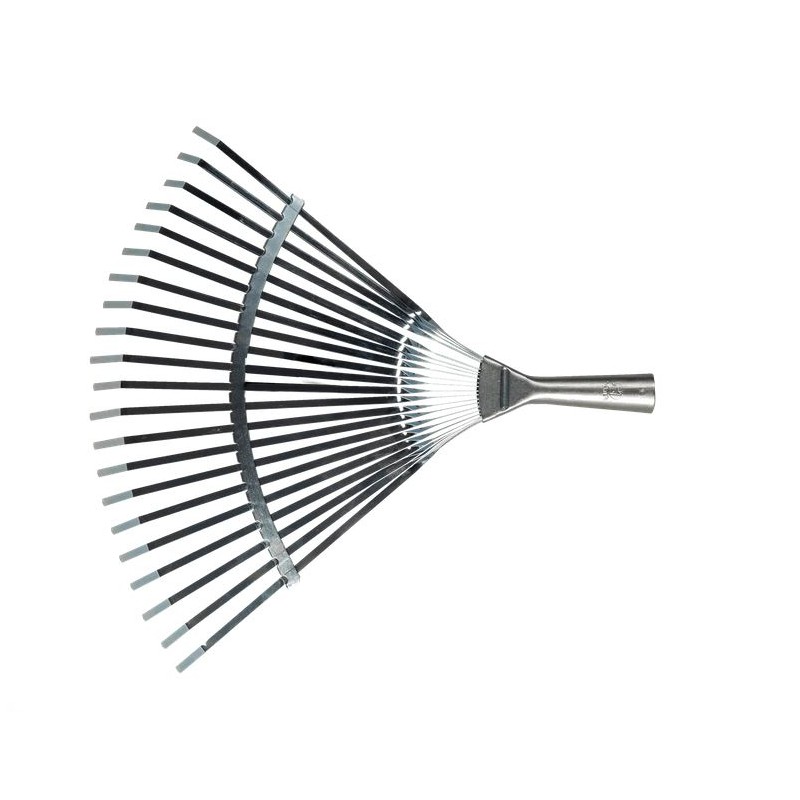 Balai à Gazon 41,5 X 42 cm Acier galvanisé 21 Dents Fixes Sans Manche VITO