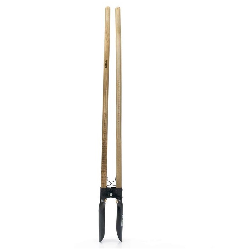 Pelle 2 manches pour trous de poteaux Acier trempé Manche Bois 143 cm VITO
