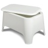 Table basse de jardin 59x 39x 36cm Blanche Avec couvercle Extérieur / Intérieur TOOMAX