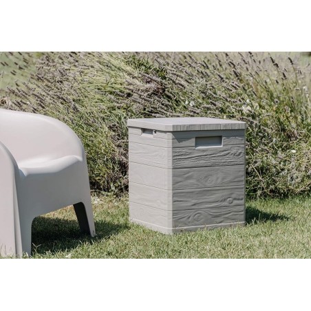Coffre de jardin en résine 90 Litres Gris Taupe 42 x 44 x 50cm TOOMAX
