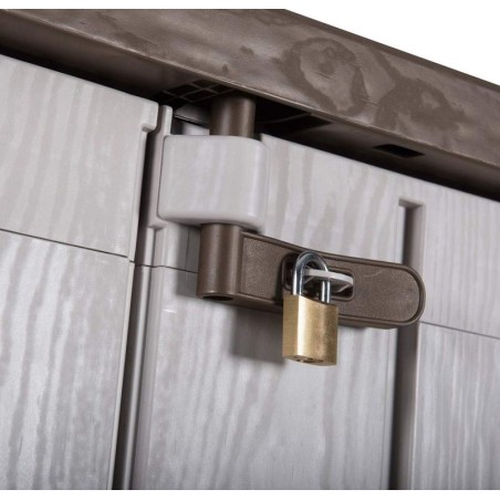 Coffre de jardin en résine 842 Litres Gris Taupe 129,5 x 74,5 x 111 TOOMAX