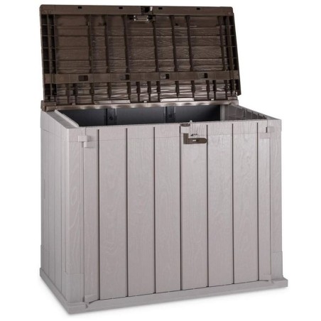 Coffre de jardin en résine 842 Litres Gris Taupe 129,5 x 74,5 x 111 TOOMAX