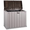 Coffre de jardin en résine 842 Litres Gris Taupe 129,5 x 74,5 x 111 TOOMAX
