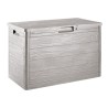 Coffre de jardin en résine 160 Litres GRIS TAUPE 77X 44 X 53 cm Protection Anti uv TOOMAX