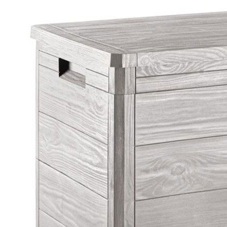 Coffre de jardin en résine 160 Litres GRIS TAUPE 77X 44 X 53 cm Protection Anti uv TOOMAX