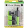 Kit Arrosage 4 Pièces Lance + 3 raccords 1/2" 15mm réglables Jardin irrigation KINZO