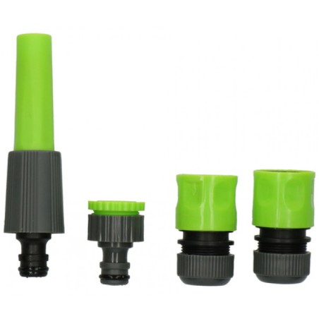 Kit Arrosage 4 Pièces Lance + 3 raccords 1/2" 15mm réglables Jardin irrigation KINZO