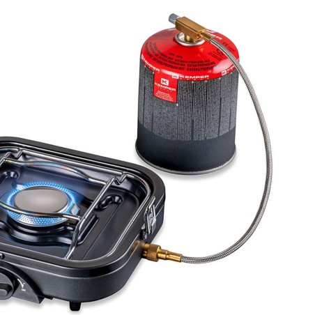 Réchaud gaz 2 feux 4600W pliable Camping KEMPER