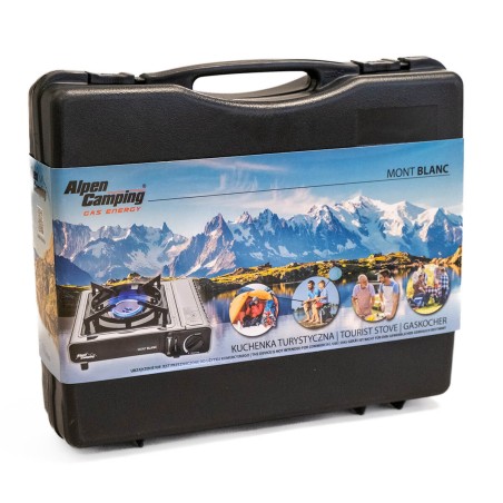 Réchaud gaz piezo 2200W inox Piezo Camping MONT BLANC ALPEN