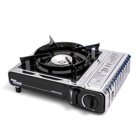 Réchaud gaz piezo 2200W inox Piezo Camping MONT BLANC ALPEN
