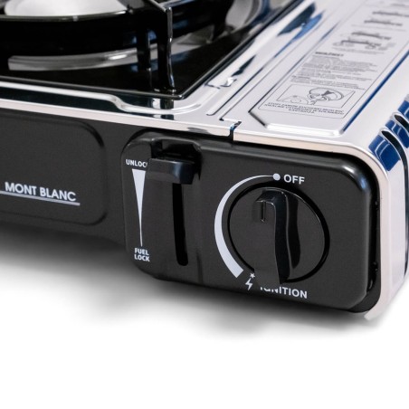 Réchaud à gaz INOX 2200W MONT BLANC + 8 Cartouches de gaz Camping ALPEN