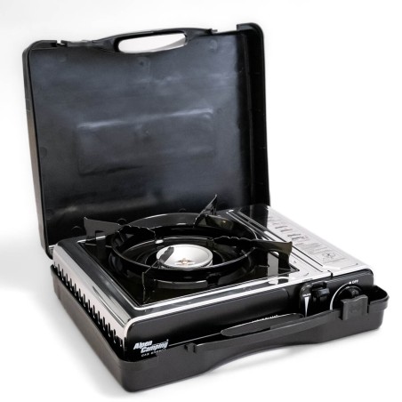 Réchaud à gaz INOX 2200W MONT BLANC + 8 Cartouches de gaz Camping ALPEN
