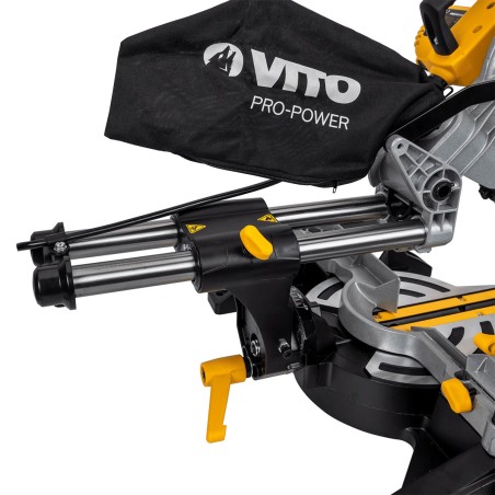 Scie à onglet 1500W Télescopique Lame Ø 210 mm Guide Laser Double rail VITO