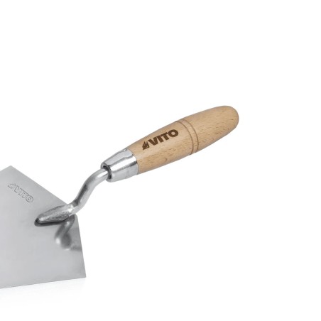 Truelle de maçon 220mm Acier Inox forgée ronde Manche bois VITO
