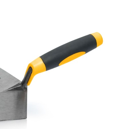 Truelle de maçon forgée ronde 220mm Type Madrid Acier trempé Manche bi-matière VITO