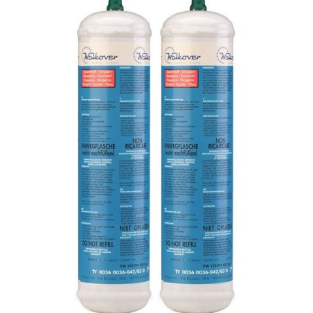Lot de 2 Bouteilles Oxygène Jetable 110 bar Connexion M10 Soudure bi-gaz 110 Litres KEMPER