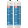 Lot de 2 Bouteilles Oxygène Jetable 110 bar Connexion M10 Soudure bi-gaz 110 Litres KEMPER