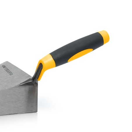 Truelle de maçon Portugaise forgée ronde 240mm Acier trempé Manche Bi-matière VITO