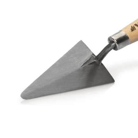 Truelle de maçon Triangulaire forgée 120mm à bout rond Acier trempé Manche bois VITO