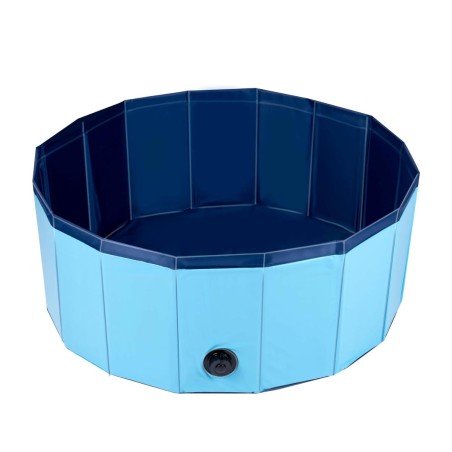 Piscine pour Chien PVC Ø 80 x 30 Cm Sol Antidérapant Jeu d'eau pour Animaux KZ GARDEN