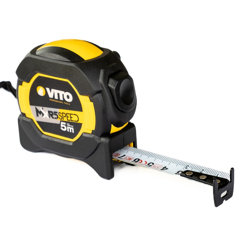 Mètre ruban autobloquant 5M rétractable ABS avec renforts Haute résistance Crochet ceinture VITO