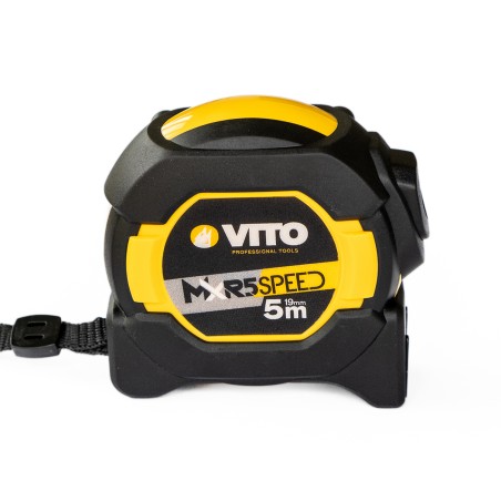 Mètre ruban autobloquant 5M rétractable ABS avec renforts Haute résistance Crochet ceinture VITO