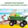 Chariot de jardin Benne basculante 75Litres Remorque KZ GARDEN