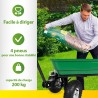 Chariot de jardin Benne basculante 75Litres Remorque KZ GARDEN