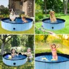 Piscine pour Chien PVC 120x30 cm Sol Antidérapant Jeu d'eau pour Animaux KZ GARDEN