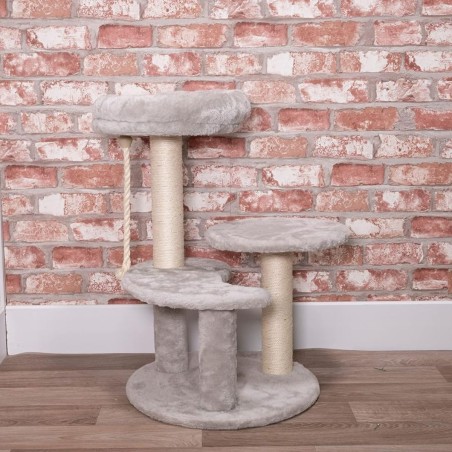 Arbre à Chat Hauteur 62 cm 3 Plateformes perchées Griffoir Sisal Corde de Jeu Tour à griffer Perchoir