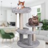 Arbre à Chat Hauteur 62 cm 3 Plateformes perchées Griffoir Sisal Corde de Jeu Tour à griffer Perchoir