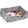 Panier pour Chien Coussin confortable pour animal de compagnie Chien et chiot 5 à 15kg Gris avec Motif KZ GARDEN
