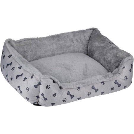 Panier pour Chien Coussin confortable pour animal de compagnie Chien et chiot 5 à 15kg Gris avec Motif KZ GARDEN