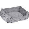 Panier pour Chien Coussin confortable pour animal de compagnie Chien et chiot 5 à 15kg Gris avec Motif KZ GARDEN