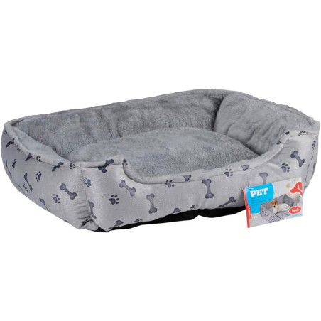 Panier pour Chien Coussin confortable pour animal de compagnie Chien et chiot 5 à 15kg Gris avec Motif KZ GARDEN