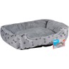 Panier pour Chien Coussin confortable pour animal de compagnie Chien et chiot 5 à 15kg Gris avec Motif KZ GARDEN