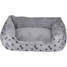 Panier pour Chien Coussin confortable pour animal de compagnie Chien et chiot 5 à 15kg Gris avec Motif KZ GARDEN