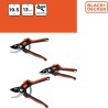 Sécateur de jardin Lame en Acier Trempé 20.3cm - Ciseaux de Jardin Coupe 13mm Plantes, Haies et Fleurs  Black&Decker